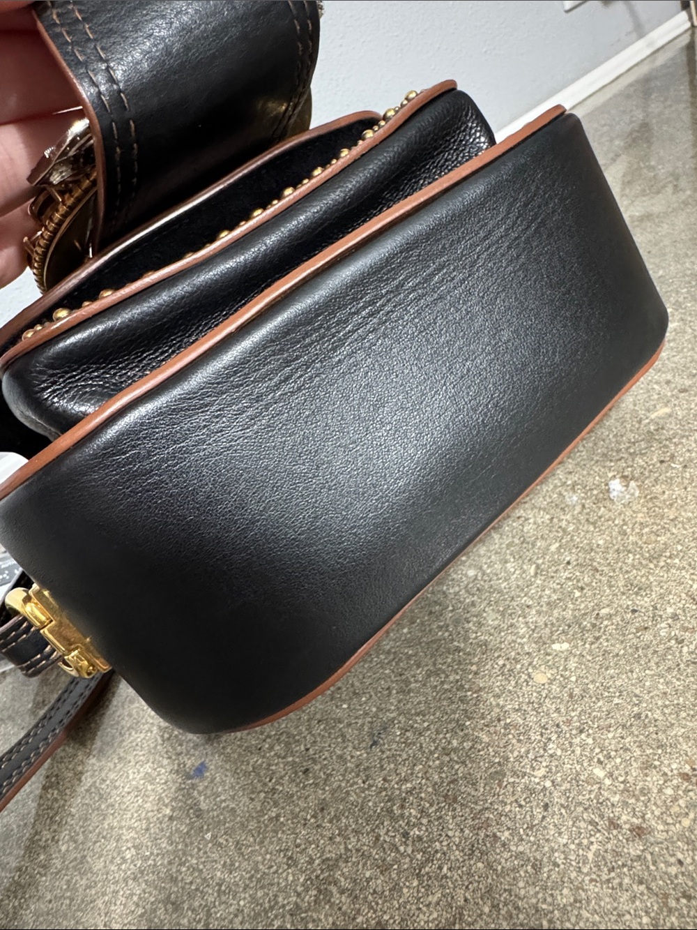 Miu Miu Rare Dahlia Madras Crystal Stud Crossbody/Shoulder Bag – Black Leather - Picture 9 of 16